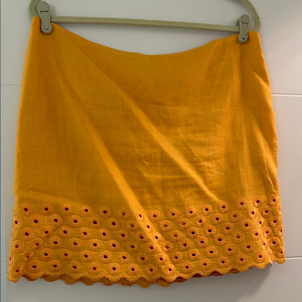 Michael Kors Orange Eyelet Mini Skirt